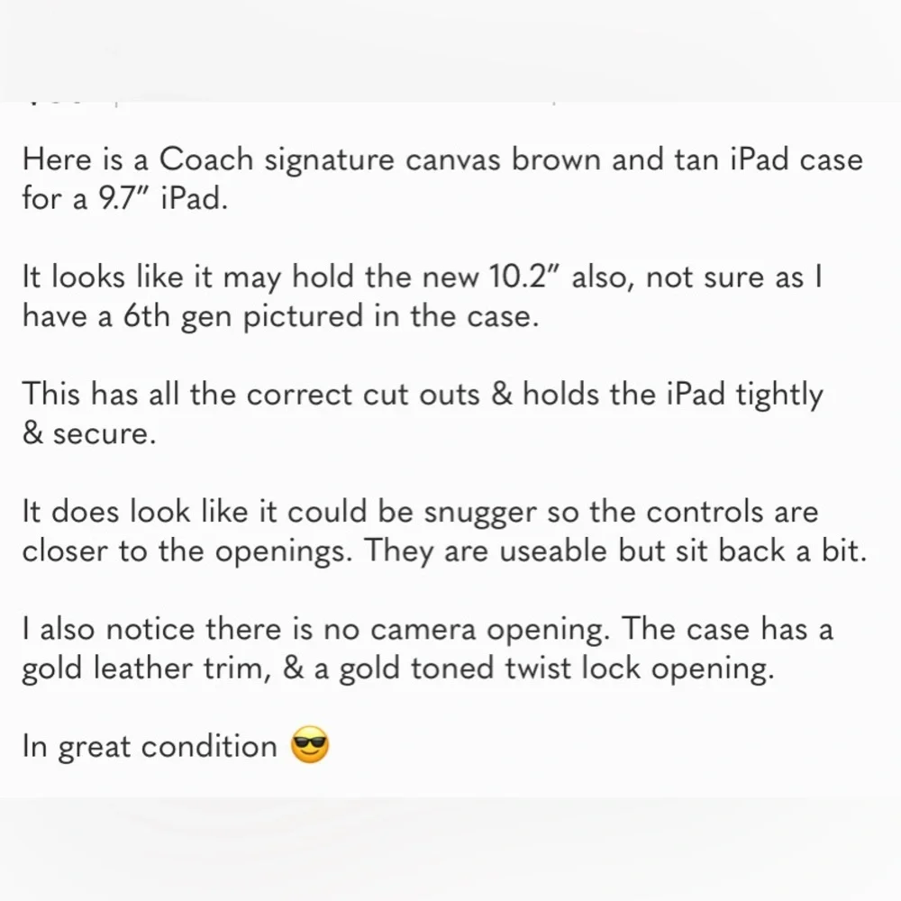 *HOST PICK* 🎉 Coach signature canvas brown and tan iPad case